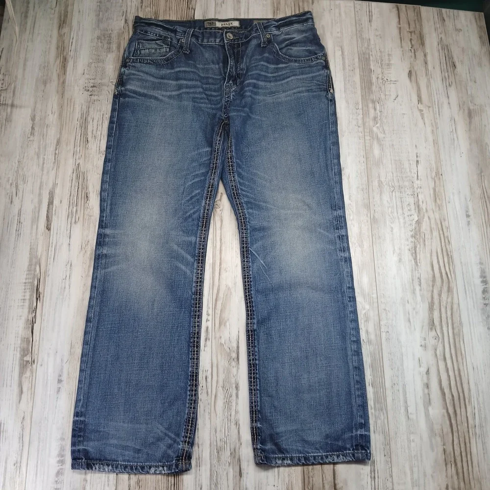BKE Derek Mens Straight Leg Jeans 36R Medium Wash Denim Blue ABM12077
